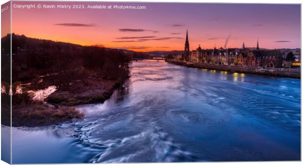 Sunrise over the Tay at Perth Canvas Print by Navin Mistry