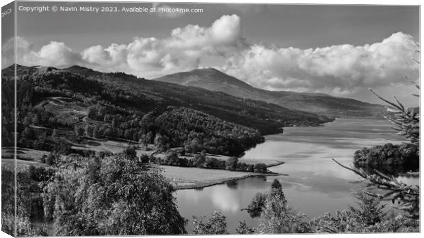 The Queens View near Pitlochry Canvas Print by Navin Mistry