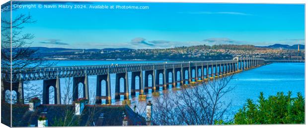 The Tay Bridge at Wormit, Fife Canvas Print by Navin Mistry
