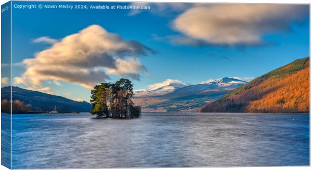 Loch Tay and then Lawers Range  Canvas Print by Navin Mistry