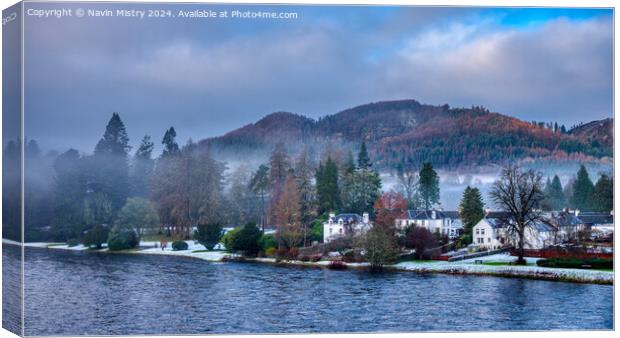 River Tay and Dunkeld in Winter  Canvas Print by Navin Mistry