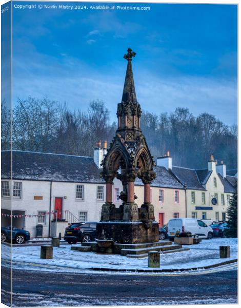 Atholl Memorial Fountain Dunkeld  Canvas Print by Navin Mistry