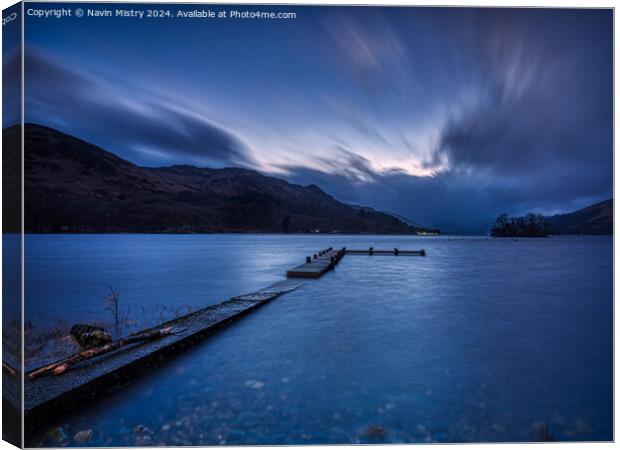 Loch Earn Blue Hour Canvas Print by Navin Mistry