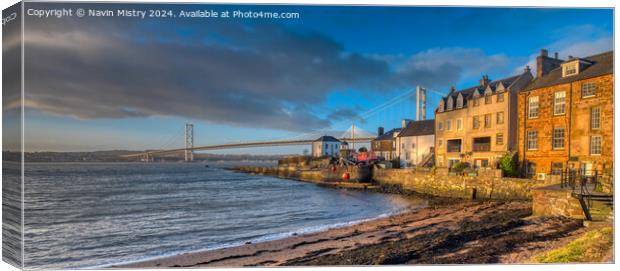 The Forth Road Bridge and North Queensferry Canvas Print by Navin Mistry