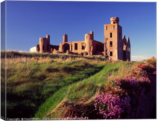 Ruins of New Slains Castle, Aberdeenshire Canvas Print by Navin Mistry