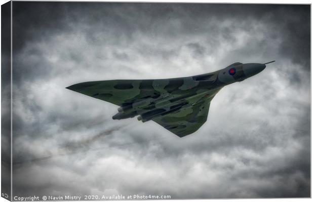 RAF AVRO Vulcan Bomber seen at RAF Leuchars 2011 Canvas Print by Navin Mistry