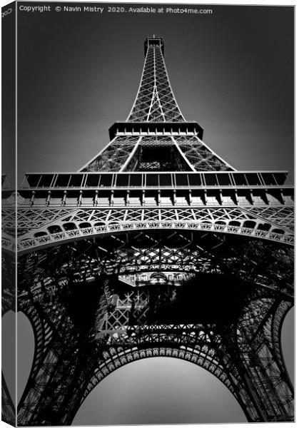 Eiffel Tower, Paris Canvas Print by Navin Mistry