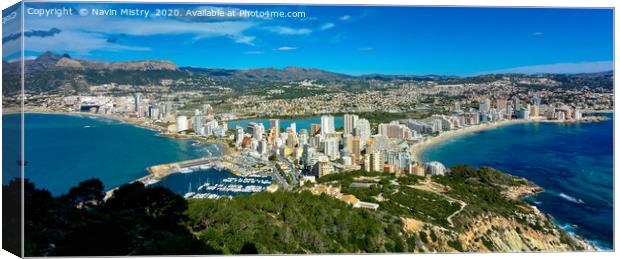 Calpe, Costa Blanca, Spain         Canvas Print by Navin Mistry