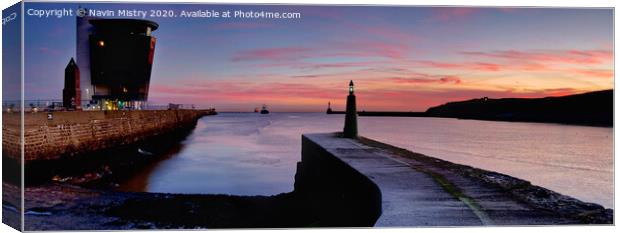 Aberdeen Harbour Sunrise Canvas Print by Navin Mistry