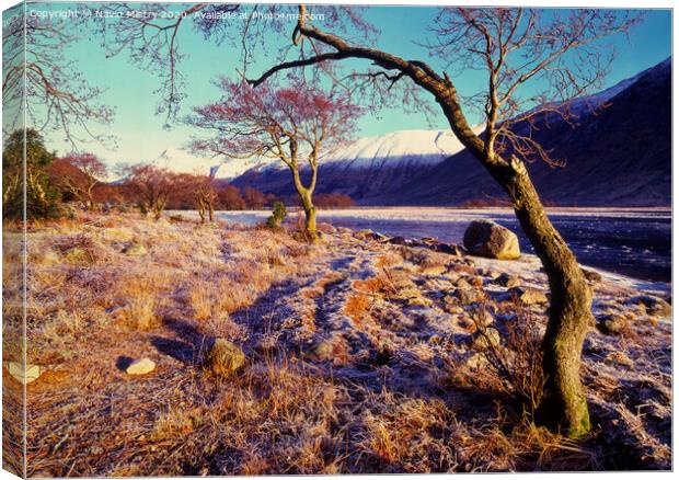 A winter scene of Glen Etive, Highlands, Scotland Canvas Print by Navin Mistry