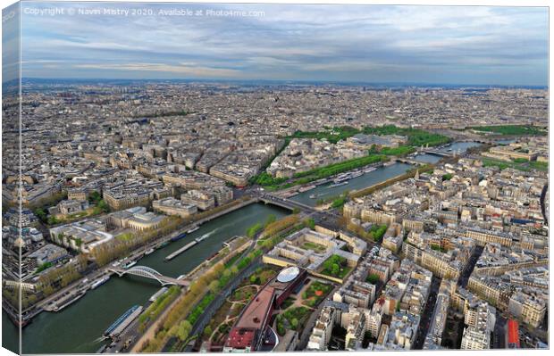 Paris Skyline (taken from the Eiffel Tower) Canvas Print by Navin Mistry