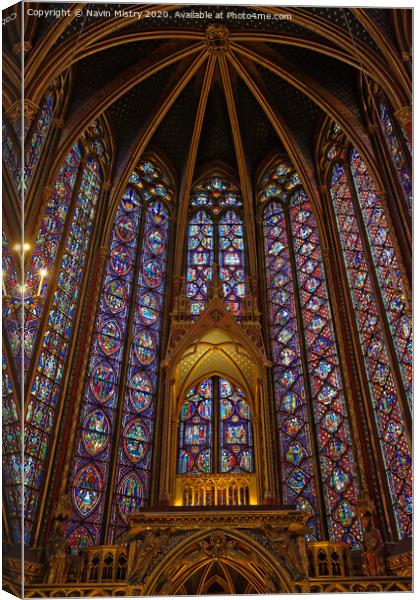 Interior of Sainte-Chapelle, Paris, France Canvas Print by Navin Mistry