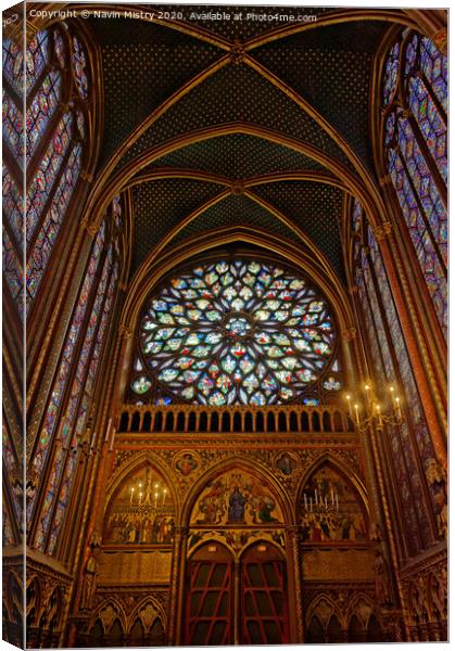 Detail of the interior of Sainte-Chapelle, Paris, France Canvas Print by Navin Mistry