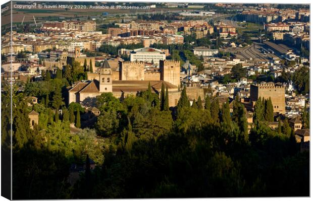 Alhambra, Granada, Andalusia, Spain  Canvas Print by Navin Mistry