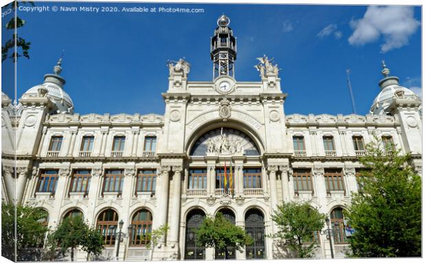 Central Post Office (Edificio de Correos y Telegrafos) Valencia, Spain Canvas Print by Navin Mistry