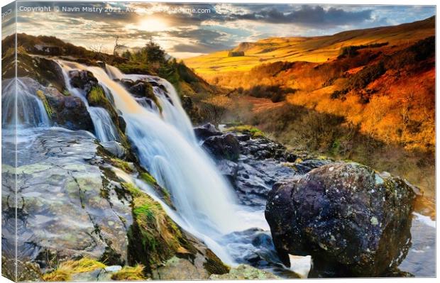 Loup of Fintry waterfall on the River Endrick Canvas Print by Navin Mistry