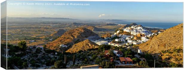 A panoramic image of Mojacar Pueblo,  Province of  Canvas Print by Navin Mistry