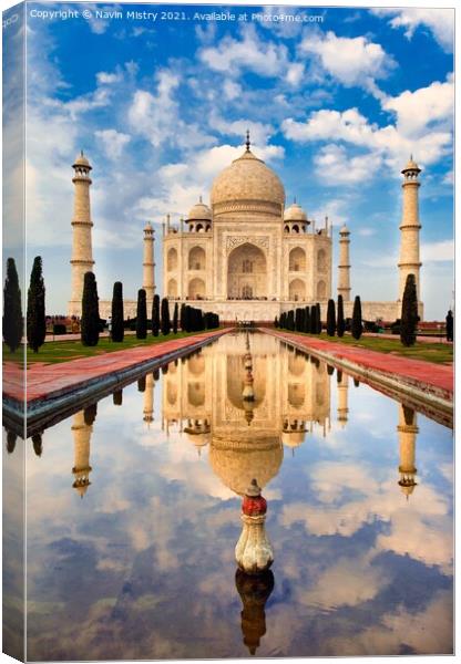 Taj Mahal, Agra India Canvas Print by Navin Mistry