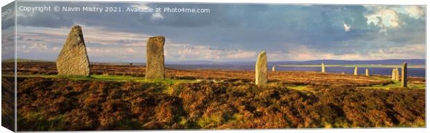 Ring of Brodgar, Orkney, Scotland Panoramic Canvas Print by Navin Mistry