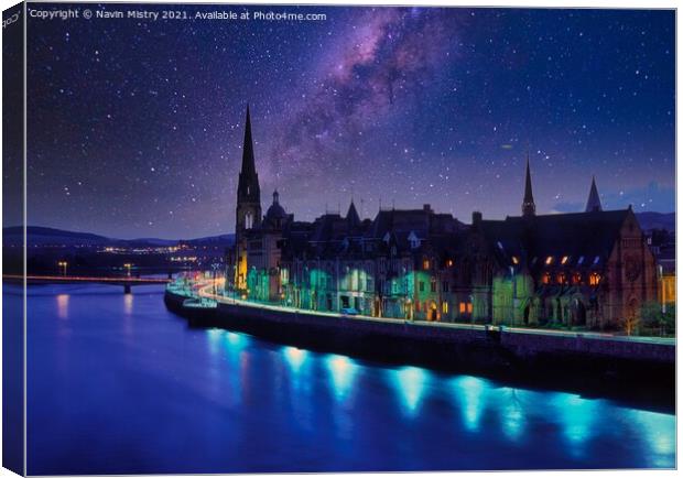 Perth Scotland and the River Tay  Canvas Print by Navin Mistry