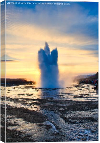 The Great Geysir, Iceland  Canvas Print by Navin Mistry
