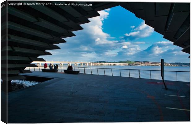 A view of the River Tay from the Victoria and Albert Museum, Dundee  Canvas Print by Navin Mistry