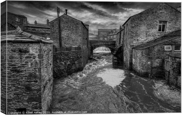 Yorkshire, Hawes 'Its All  Just Water Under The Br Canvas Print by KJArt 