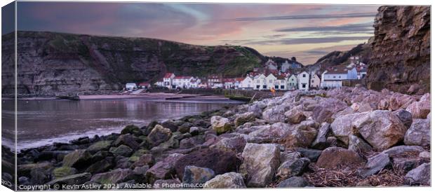 Staithes 'The Rockies' Canvas Print by KJArt 