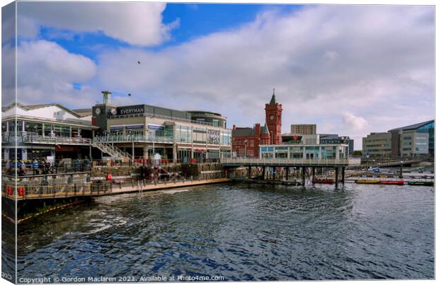 Cardiff Bay Waterfont South Wales Canvas Print by Gordon Maclaren