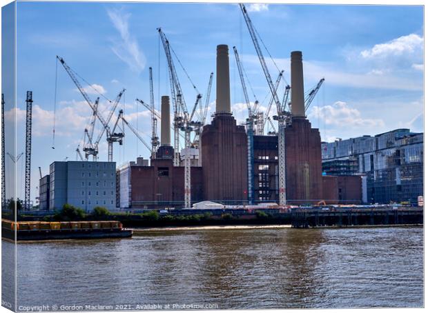 Building Work begins on Battersea Power Station Canvas Print by Gordon Maclaren