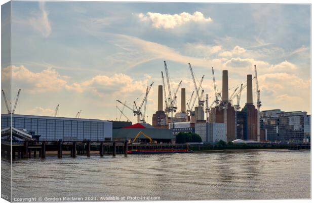 Building Work begins on Battersea Power Station Canvas Print by Gordon Maclaren