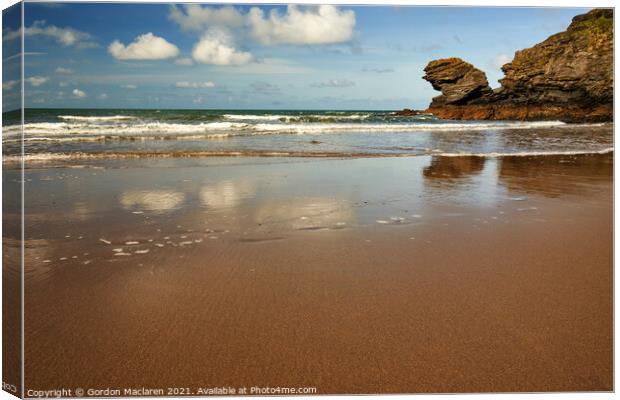 Carreg Bica, Llangrannog Beach, Ceredigion, Wales Canvas Print by Gordon Maclaren