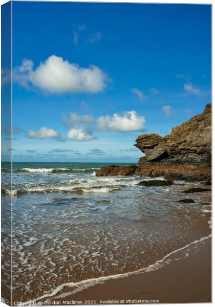 Carreg Bica, Llangrannog, Ceredigion, Wales Canvas Print by Gordon Maclaren