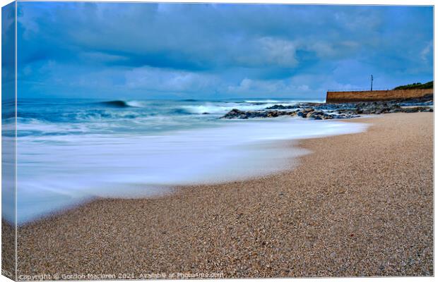 Waves on the beach at Sunrise, Porthleven Cornwall Canvas Print by Gordon Maclaren