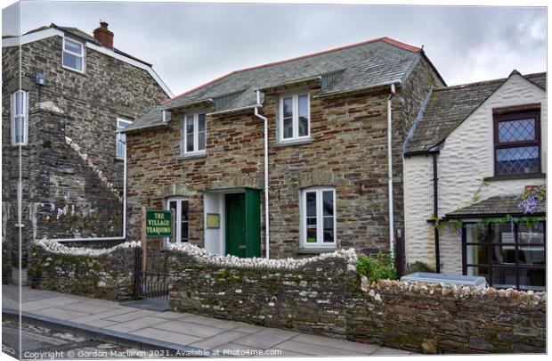 The Village Tearooms, Tintagel, Cornwall Canvas Print by Gordon Maclaren