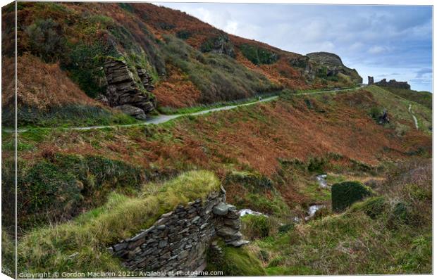 The path to Tintagel Castle, Cornwall Canvas Print by Gordon Maclaren