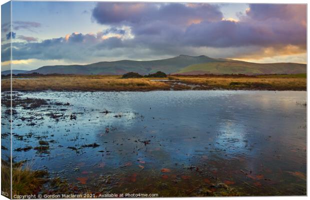 Winter Sunset over Pen y Fan  Canvas Print by Gordon Maclaren