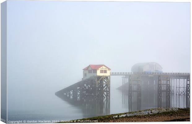 Mumbles Lifeboat Stations in the fog Canvas Print by Gordon Maclaren