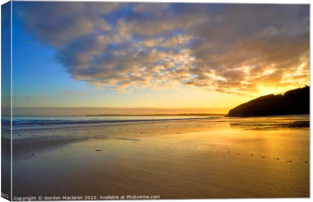 Sunrise, Carbis Bay Beach, St Ives, Cornwall Canvas Print by Gordon Maclaren