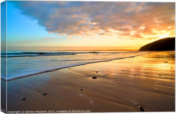 Sunrise, Carbis Bay Beach, St Ives, Cornwall Canvas Print by Gordon Maclaren