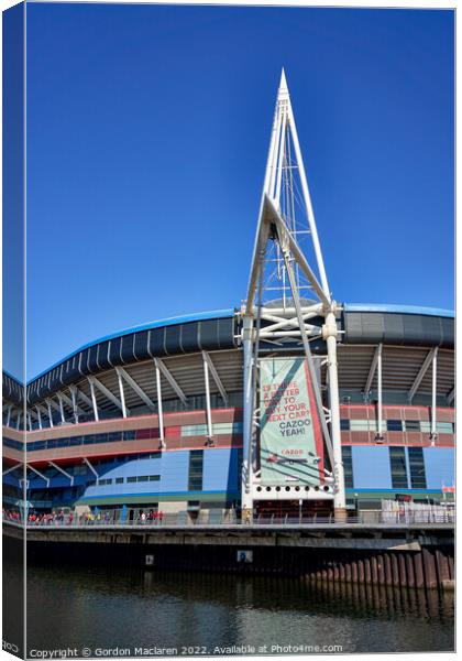Principality Stadium, Cardiff, on match day Canvas Print by Gordon Maclaren