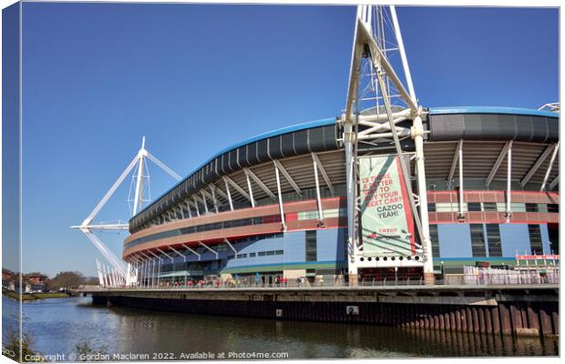 Principality Stadium, Cardiff, on match day Canvas Print by Gordon Maclaren