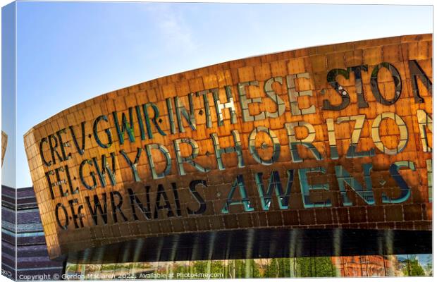 Wales Millennium Arts Centre Cardiff Bay Canvas Print by Gordon Maclaren