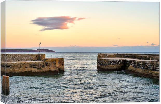 Sunset Over Charlestown, Cornwall Canvas Print by Gordon Maclaren