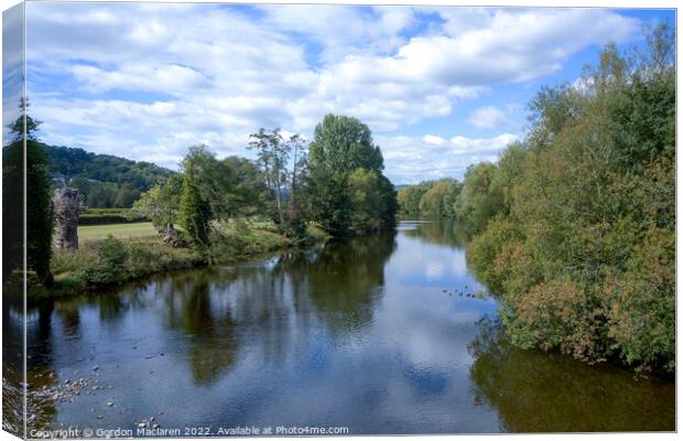 The River Usk as it passes through Crickhowell  Canvas Print by Gordon Maclaren