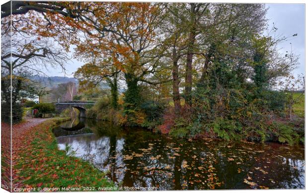 Bridge over the Brecon & Monmouthshire Canal Canvas Print by Gordon Maclaren