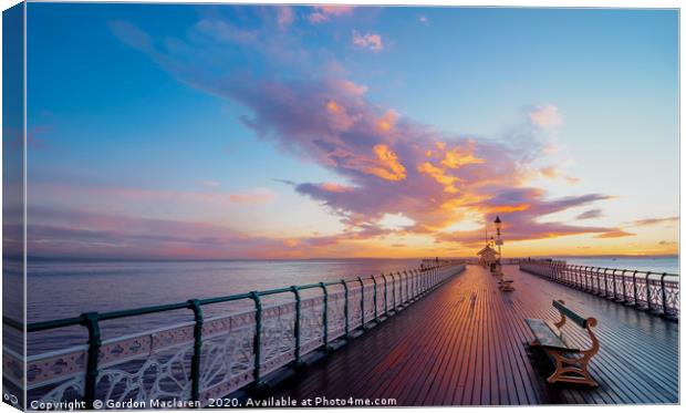 Sunrise, Penarth Pier Canvas Print by Gordon Maclaren