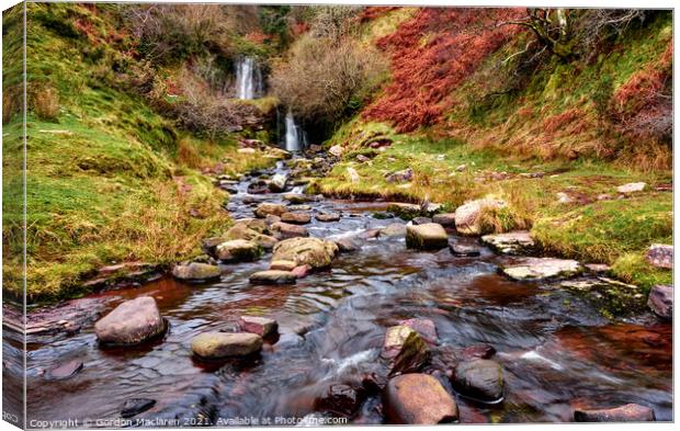 Waterfall on the Taf Fechan , Brecon Beacons Canvas Print by Gordon Maclaren