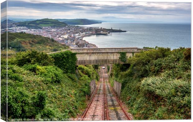 The town of Aberystwyth and Cardigan Bay Canvas Print by Gordon Maclaren