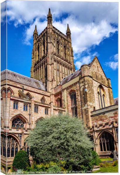 Worcester Cathedral Canvas Print by Gordon Maclaren